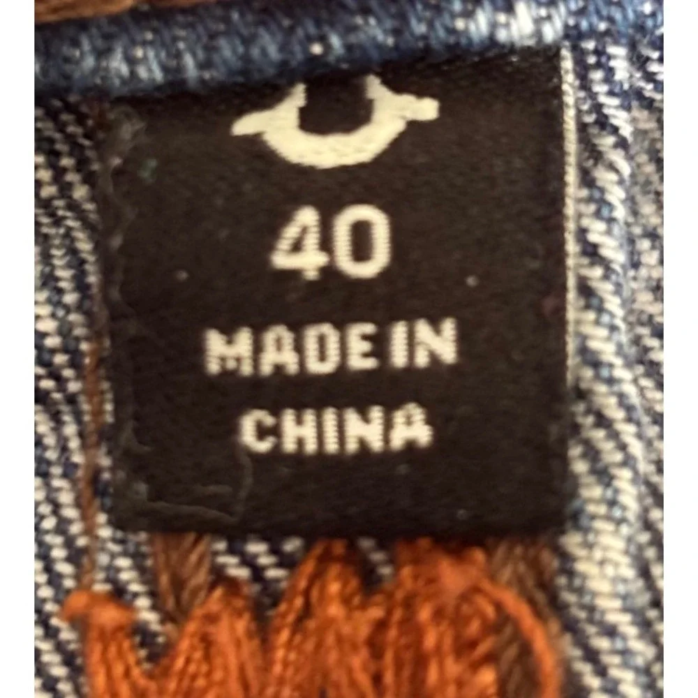 True Religion‎ Rocco Relaxed Skinny Super T Acid Wash Denim Shorts Mens 40 Blue